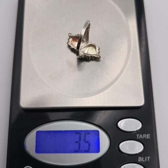 Size 7 Sterling Silver And 10K Gold Leaf Accents Ring A1897 - Picture 9 of 9